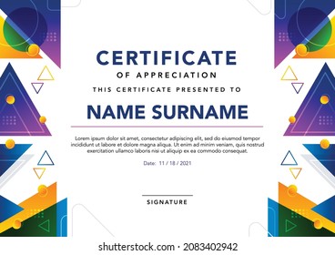 Abstract elegant certificate of appreciation template. Design for certificate of appreciation