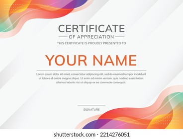 Modelo de certificado de apreciación elegante abstracto