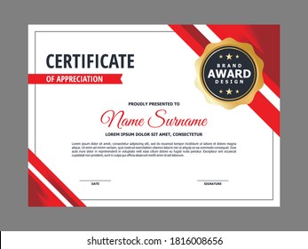 Abstract Elegant Certificate Red Striped Corner Stock Vector (Royalty ...