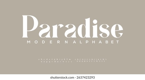 Abstract elegant classic alphabet font. Luxury minimal fashion designs. Typography modern sans fonts and number for logo brand. vector illustration
