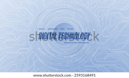 Abstract elegant contemporary web banner. AI concept. Circle thin lines as circuit wires on a motherboard. Technology pattern. Modern white tech bg. Digital vector illustration. Futuristic background.