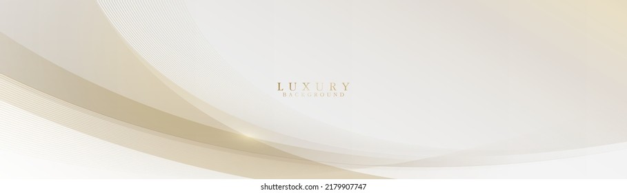 Resumen del elegante fondo del banner en color crema con elementos de forma curva. Diseño de plantillas de lujo moderno con espacio para tu texto. Traje para banner, folleto, volante, portada. Ilustración del vector