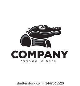 abstract elegant crocodile logo design inspiration