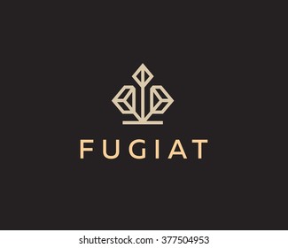 Abstract elegant crystal tree logo icon vector design. Universal creative premium symbol. Graceful jewelry flower vector sign.