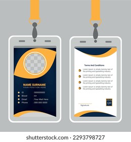 Abstract Elegant Curve Professional Id Card Design Template Vector for Employee and Others.