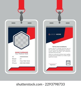 Abstract Elegant Curve Professional Id Card Design Template Vector for Employee and Others.