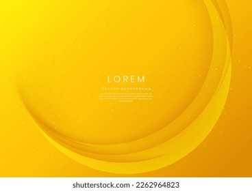 Abstract elegant curved yellow layer background. You can use for banner, ad, poster, template, business presentation. Vector illustration