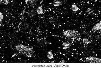 Abstract elegant dark black background vector illustration with vintage distressed grunge texture and white charcoal color paint. Splash particle white fire effect backdrop.