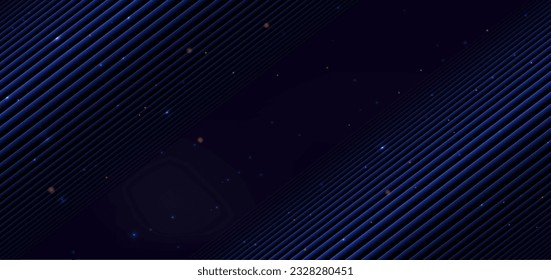 Resumen elegante fondo azul oscuro con línea de neón azul y efecto de iluminación brillante. Ilustración del vector