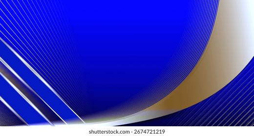 Abstractas elegante fondo azul oscuro con línea dorada y brillo de efecto luminoso. Diseño de premio de Plantilla de lujo. Ilustración vectorial