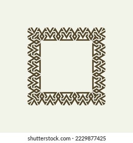 abstract elegant dark brown square pattern frame