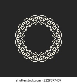 abstract elegant dark brown white circle line pattern frame