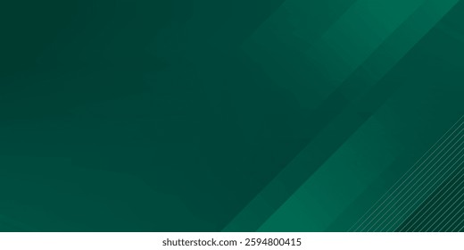Abstract elegant dark green background with golden line diagonal and lighting effect sparkle. Luxury template design. Vector illustration.