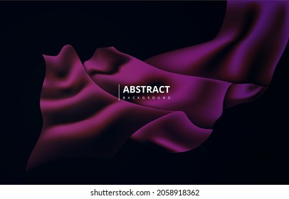 Abstract Elegant Dark Purple Silk Satin Fabric Wave Background Wallpaper