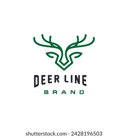 abstract elegant deer head icon logo vector design, modern logo pictogram design of abstract outline reindeer or buck with stag