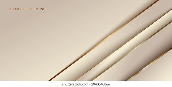 Abstract elegant diagonal gold stripes overlapping layer with shadow on golden background space for your text. Luxury style. Vector illustration