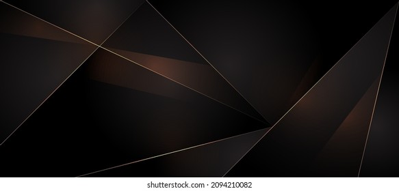 Abstract Elegant diagonal striped black background Digital background polygon ,gold hexagon	
