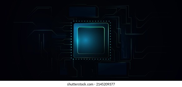 Resumen Elegante diagonal rayado fondo negro y verde, futuro y ciberpunk y procesador