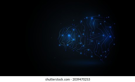 Abstract Elegant diagonal striped blue background, vector picture and Digital background , connection , network, Light technology background, Machine learning