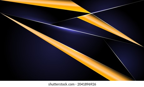 Resumen Elegante diagonal de fondo azul rayado, imagen vectorial y abstracto amarillo