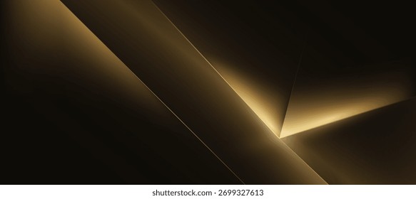 Abstract Elegant diagonal striped gold background with black polygon hexagon