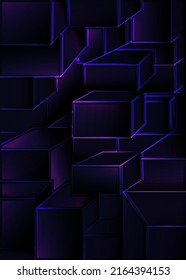Abstract Elegant diagonal striped purple background and black abstract , dark
