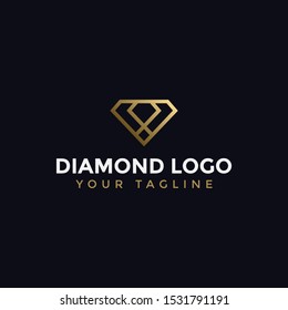 Abstract Elegant Diamond Jewelry Line Logo Stock Vector (Royalty Free ...