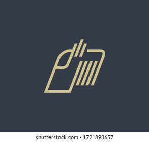 Abstract elegant dog head vector design template in linear style.