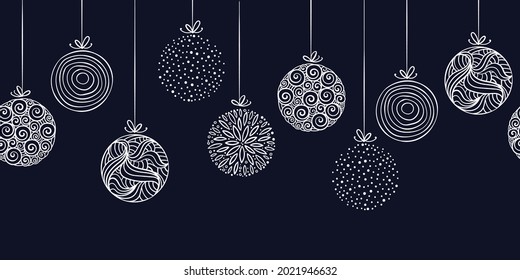 Abstract and elegant doodle baubles seamless pattern, hand drawn background, great for textiles, wrapping, wallpapers, banners - vector design