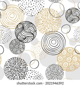 Abstract and elegant doodle seamless pattern, hand drawn background, great for textiles, wrapping, wallpapers - vector design