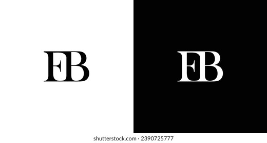 Abstract Elegant EB E B Letter Linked Logo Design in black and white color