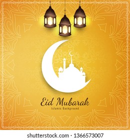 Abstract elegant Eid Mubarak decorative background vector