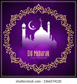 Abstract elegant Eid Mubarak decorative background vector