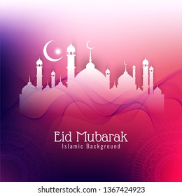 Abstract elegant Eid Mubarak decorative background vector