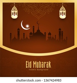 Abstract elegant Eid Mubarak decorative background vector