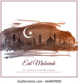 Abstract Elegant Eid Mubarak Watercolor Background