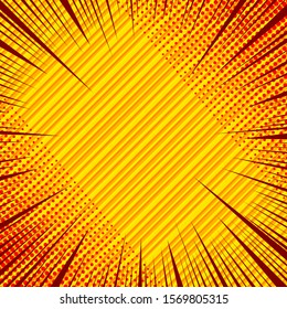 Abstract elegant explosive concept with stripes rays and halftone effects. Vector illustration