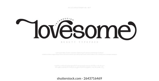 Abstract Elegant Fashion and luxury modern alphabet logo font uppercase and lowercase and number. vector illustration
