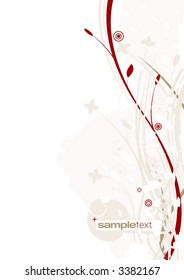 Abstract and elegant floral design on white background.