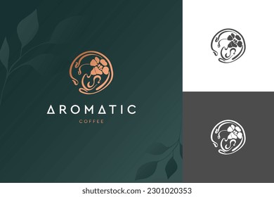 Abstract elegant floral logo design for flier or flower shop or beauty