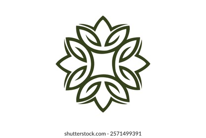 abstract elegant floral mandala logo and Floral pattern logo design vector icon illustration