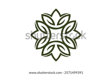 abstract elegant floral mandala logo and Floral pattern logo design vector icon illustration