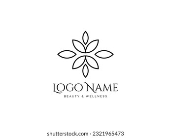 abstract elegant flower beauty vector logo design