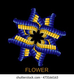 Abstract elegant flower in black background.