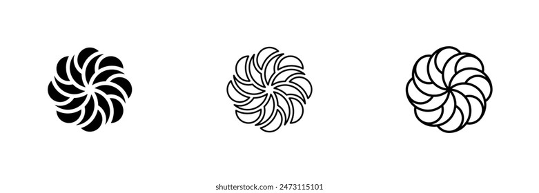 abstract of elegant flower black white style icon