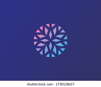 Abstract Elegant Flower Crystal Brilliant Logo Icon Vector Design. Universal Creative Premium Symbol. Graceful Jewel Boutique Vector Sign.