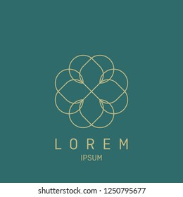Abstract elegant flower logo icon vector design. Universal creative premium symbol. Graceful jewel vector sign.