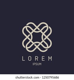 Abstract elegant flower logo icon vector design. Universal creative premium symbol. Graceful jewel vector sign.