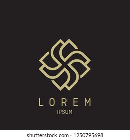 Abstract elegant flower logo icon vector design. Universal creative premium symbol. Graceful jewel vector sign.