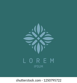 Abstract elegant flower logo icon vector design. Universal creative premium symbol. Graceful jewel vector sign.